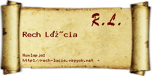 Rech Lúcia névjegykártya